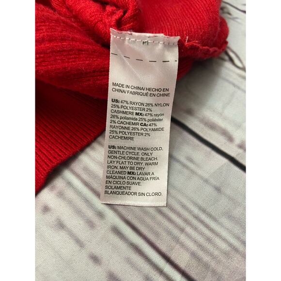 Chicos 0 Soft Cashmere Blend Rib Sweater Womens S Red Classic Fit Long Sleeve - Picture 10 of 12